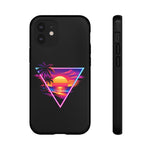Synthwave Sunset Triangle Phone Case Retro Vaporwave Case