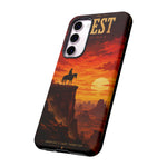 Western Sunset Cowboy Phone Case | Rugged Protective Cover