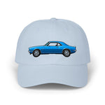 1968 Camaro Z28 Dad Hat Muscle Car Cap Adjustable Strap Blue 302 1st Gen