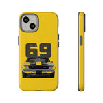 1969 Camaro Z28 Yellow Front View Muscle Car Tough Phone Case