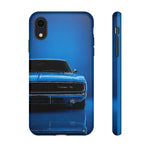 Muscle Car Phone Case Blue 68 Charger RT, Retro Tough Cover for Men