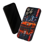 Orange Supra Phone Case, Neon City Night JDM Sports Car Tough Cover