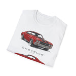 1970 Red Chevelle Muscle Car Trio T-Shirt | Classic Car Illustration