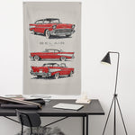 1957 Bel Air Red White Top Banner 34x56 Garage Man Cave Wall Decor Gift