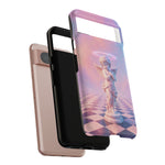 Praying Cherub Statue halo Vaporwave Aesthetic phone case
