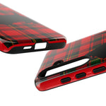 Scottish Terrier Silhouette Plaid Art Tough Phone Case