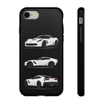 White C7 Z06 Sports Car Phone Case Tough Multi View