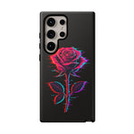 Glitch Rose Neon Phone Case Vaporwave Tough Cover