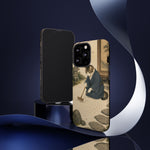 Zen Garden Cat Phone Case, Sand Spiral Japanese Art Cover