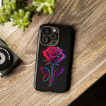 Glitch Rose Neon Phone Case Vaporwave Tough Cover