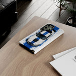 GT500 Phone Case, White Top-Down Painterly Stripe Cover, Gift