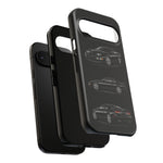 Black 300ZX Sports Car Tough Phone Case - Multi View