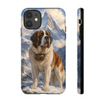 Saint Bernard Dog Phone Case | Mountain Snow Scene, Protective Tough Case