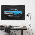 1967 El Camino Wall Flag Banner 34x56 Light Blue Classic Muscle Truck