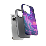 Neon Dolphin Ocean Vaporwave Art Tough Phone Case