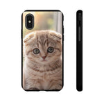 Scottish Fold Kitten Phone Case, Macro Close-Up Portrait Cover