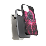Chrome Lion Phone Case, Neon Grid Katakana Pride Tough Cover