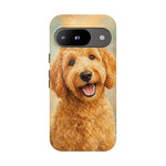 Goldendoodle Fluffy Curls Portrait Art Tough Phone Case