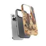 Guilty Basset Hound Phone Case, Muddy Watercolor Art Cover