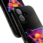 Synthwave Sunset Triangle Phone Case Retro Vaporwave Case