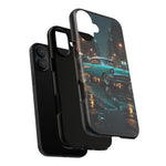 Vintage Teal 1957 Bel Air Classic Car Tough Case | Retro Rainy City Phone Cover