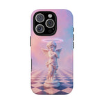 Praying Cherub Statue halo Vaporwave Aesthetic phone case