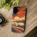 Retro Sunset Countach phone case | Sports car tough cover