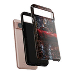 Red FD RX-7 Blossom Alley Tough Phone Case - Rain-Slicked Night