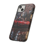 Red FD RX-7 Blossom Alley Tough Phone Case - Rain-Slicked Night