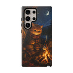 Campfire Cat Phone Case, Marshmallow Night Painterly Cover