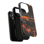 Orange Cuda Phone Case, Rainy City Night Muscle Car Tough Cover