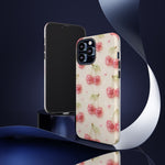 Pink Cherry Pattern Phone Case | Cute Retro Fruit Design