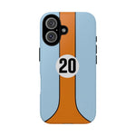Blue Orange 20 Retro Endurance Racing Stripe Tough Phone Case Cover