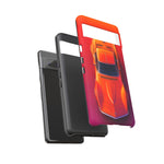 C3 Corvette Phone Case, Orange Top-Down Duotone Gradient Cover