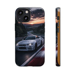 Skyline GT-R R34 White Nurburgring Speed Art Tough Phone Case