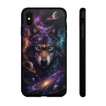 Cosmic Wolf Phone Case, Galaxy Nebula Portrait Tough Cover, Gift