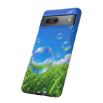 Bubbles Over Grass phone case | Tough Cover