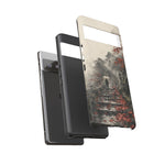 Autumn Temple Steps phone case | Japanese watercolor landscape cover