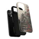 Autumn Temple Steps phone case | Japanese watercolor landscape cover