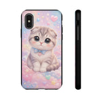 Scottish Fold Cat Kawaii Cute Portrait Art Tough Phone Case