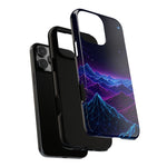 Retro Neon Mountains Phone Case | Vaporwave Galaxy Landscape