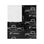1961 F100 Line Art Microfiber Throw Blanket Classic Truck Gift