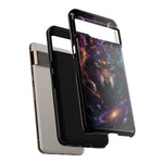 Cosmic Wolf Phone Case, Galaxy Nebula Portrait Tough Cover, Gift