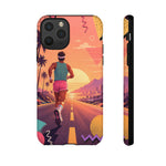 Retro Runner Sunset phone case | 80s Vaporwave jogging design