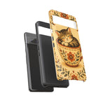 Teacup Cat Phone Case, Cozy Folk Illustration Art Cover