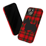 Scottish Terrier Silhouette Plaid Art Tough Phone Case