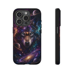 Cosmic Wolf Phone Case, Galaxy Nebula Portrait Tough Cover, Gift
