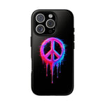 Glitch Peace Sign Phone Case, RGB Melt Digital Art Tough Cover, Gift