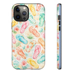 Watercolor Flip Flops pattern Tough Case | Beach Shells Phone Cover