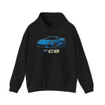 2021 C8 Stingray Rapid Blue Mid Engine Chevy Supercar Pullover Hoodie